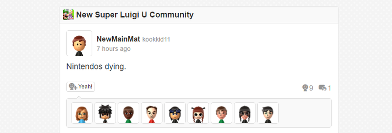 Illustration for article titled Luigi's Miiverse Community Has Become A Shitposter's Paradise In 2016